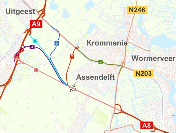 Kaart verbinding A8-A9