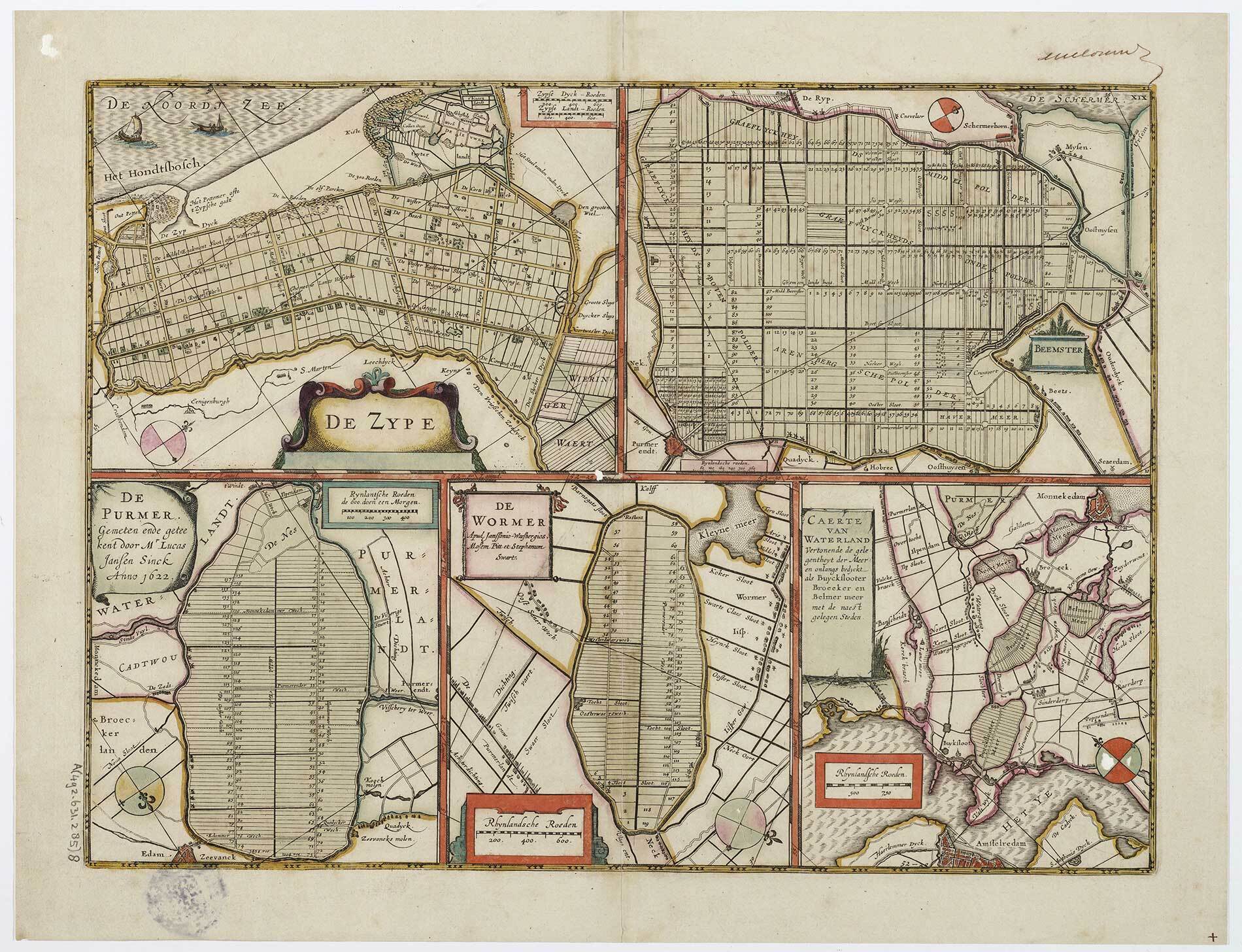 Kaart polders uit de beeldcollectie Provinicale Atlas