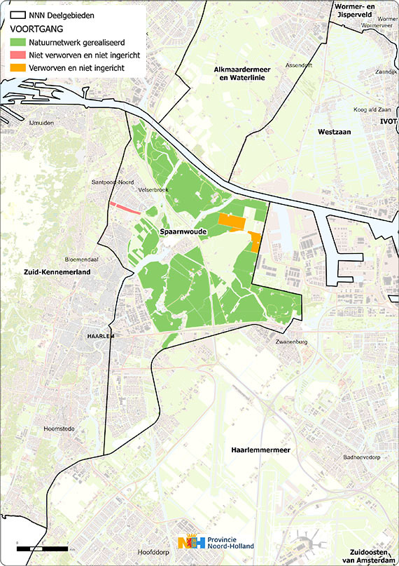 Schermafbeelding kaart deelgebied Spaarnwoude