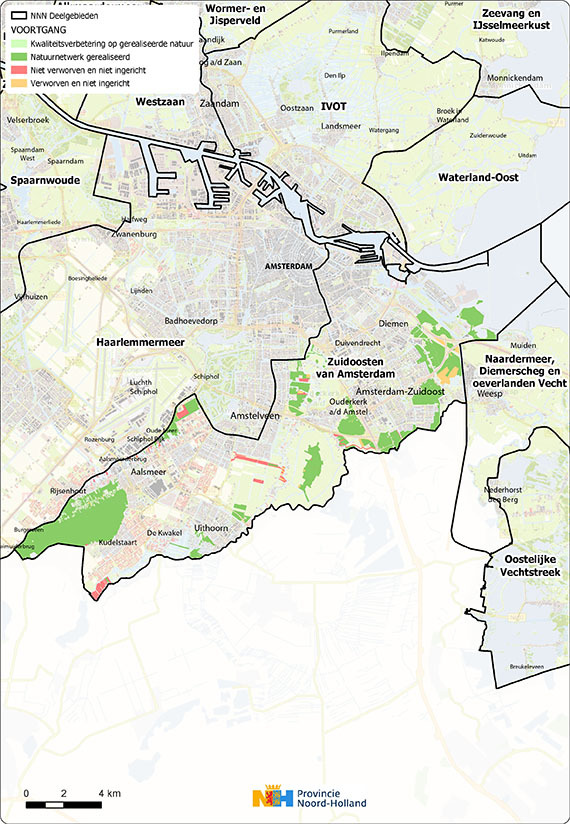Schermafbeelding kaart deelgebied Zuidoosten van Amsterdam