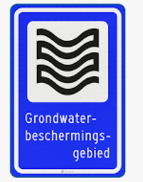 Blauwe bordje grondwaterbeschermingsgebied