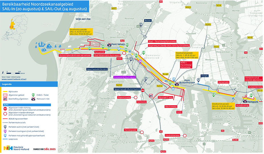 Bereikbaarheidskaart SAIL voor autoverkeer