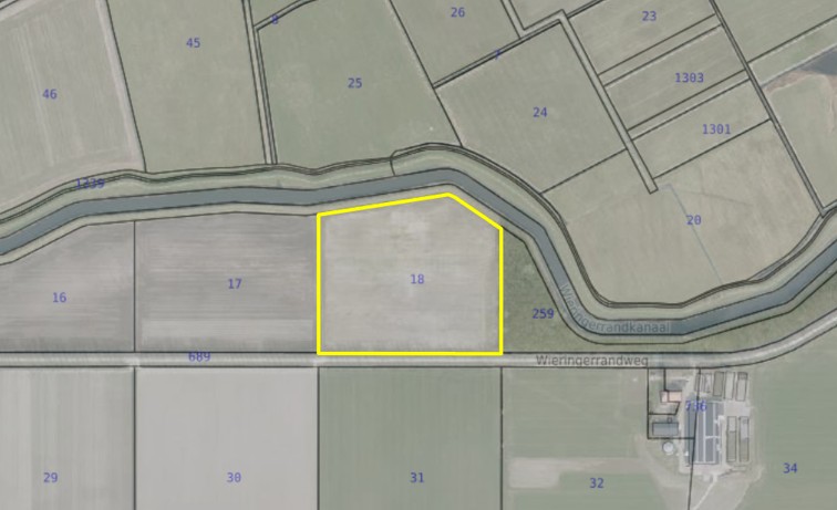 Percelen in te brengen door de provincie, kaart perceel 18