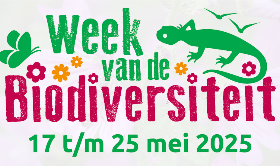 Logo met tekst Week van de Biodiversiteit 17 tot en met 25 mei 2025