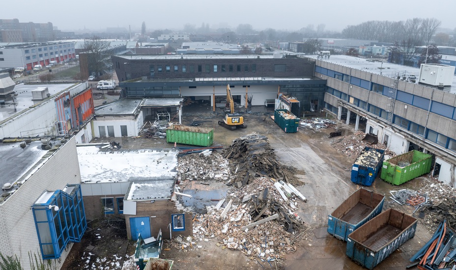 Luchtfoto van bedrijventerrein De Letterbak in Alkmaar.