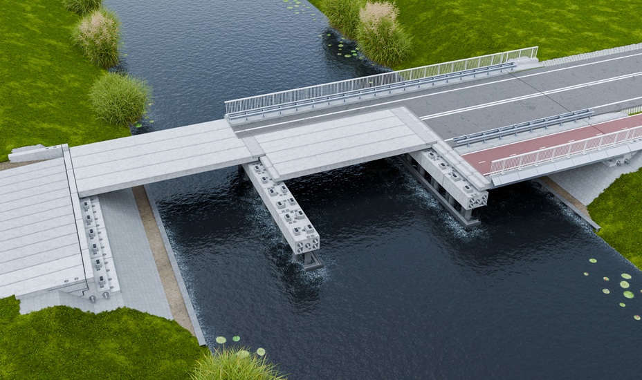 Artist impression van de IFD-brug aan de Medemblikkerweg.