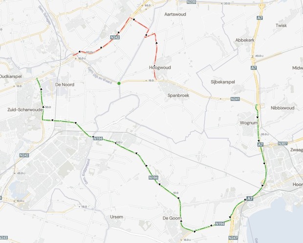 Ovonde Langereis (N241) afgesloten in de nacht van 5 op 6 oktober