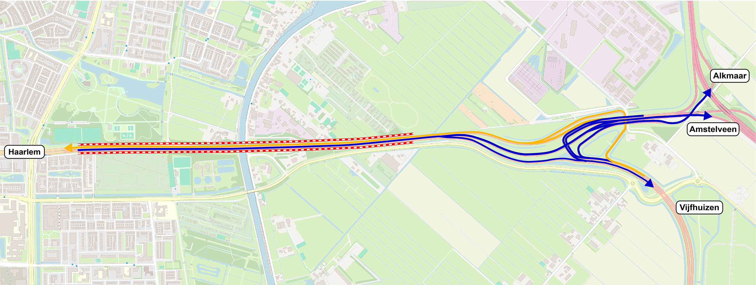 14 september tot en met 5 oktober, het verkeer gaat per kant over 1 rijbaan.