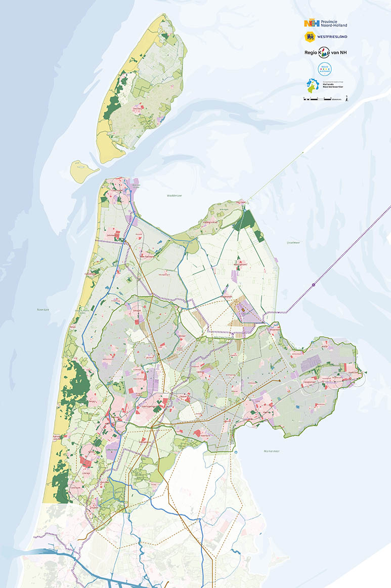 Kaart Noord-Holland-Noord bestaande uit de regio Kop van Noord-Holland, West-Friesland en Alkmaar.