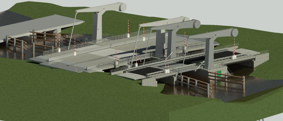 impressietekening uit 2025 van toekomstige Brug Krommenie