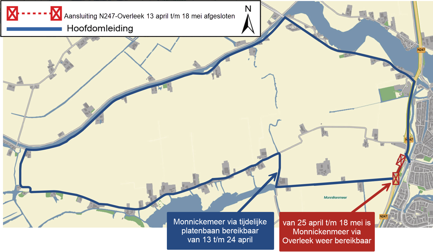 Omleiding zoals beschreven in de tekst