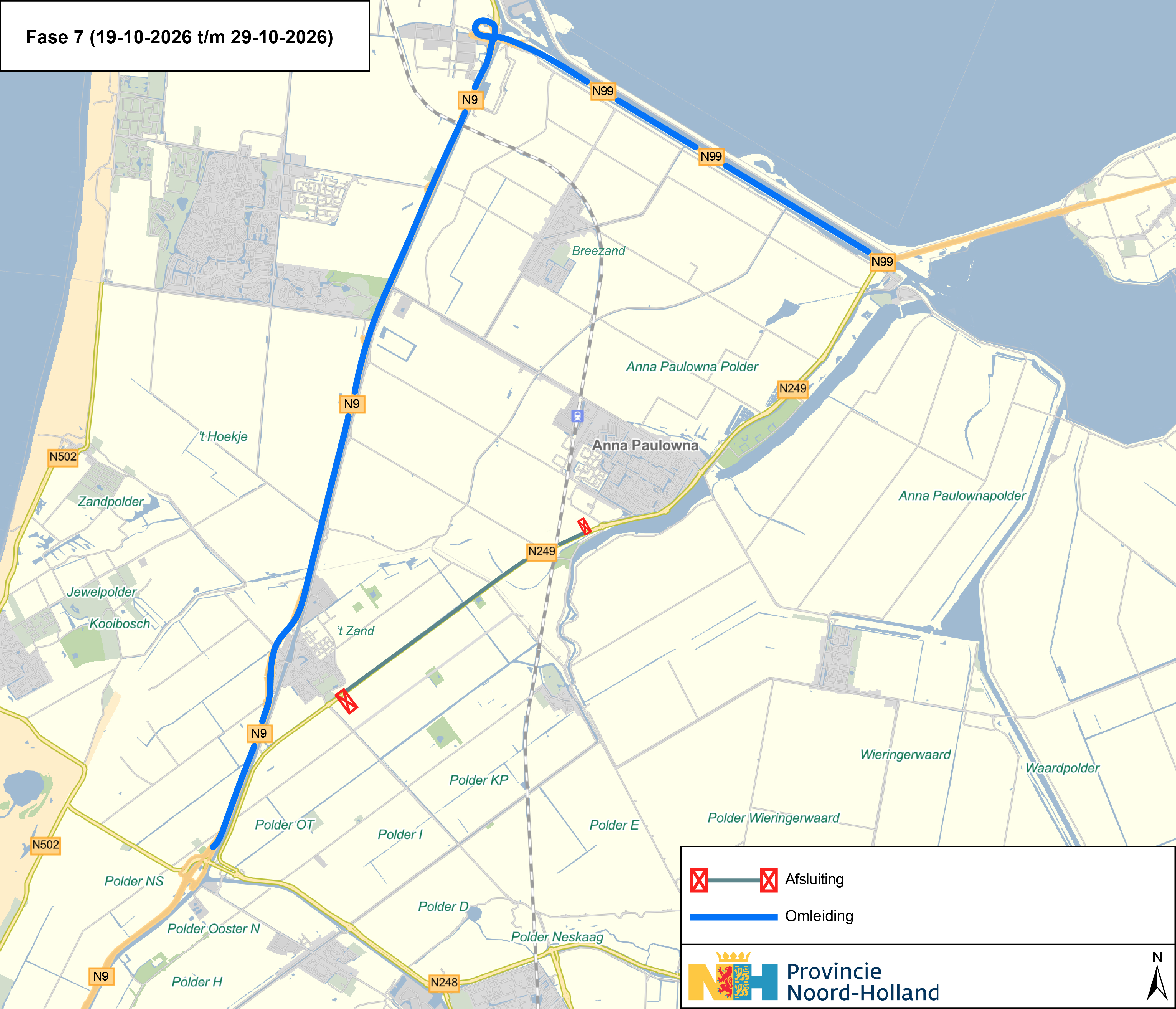 Afsluitingen en omleidingen fase 7
