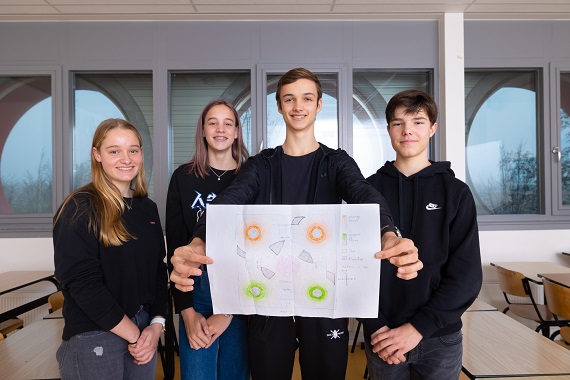 Scholieren met ontwerp