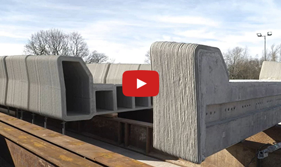 Videostill voormontage 3D-betongeprinte fietsbruggen